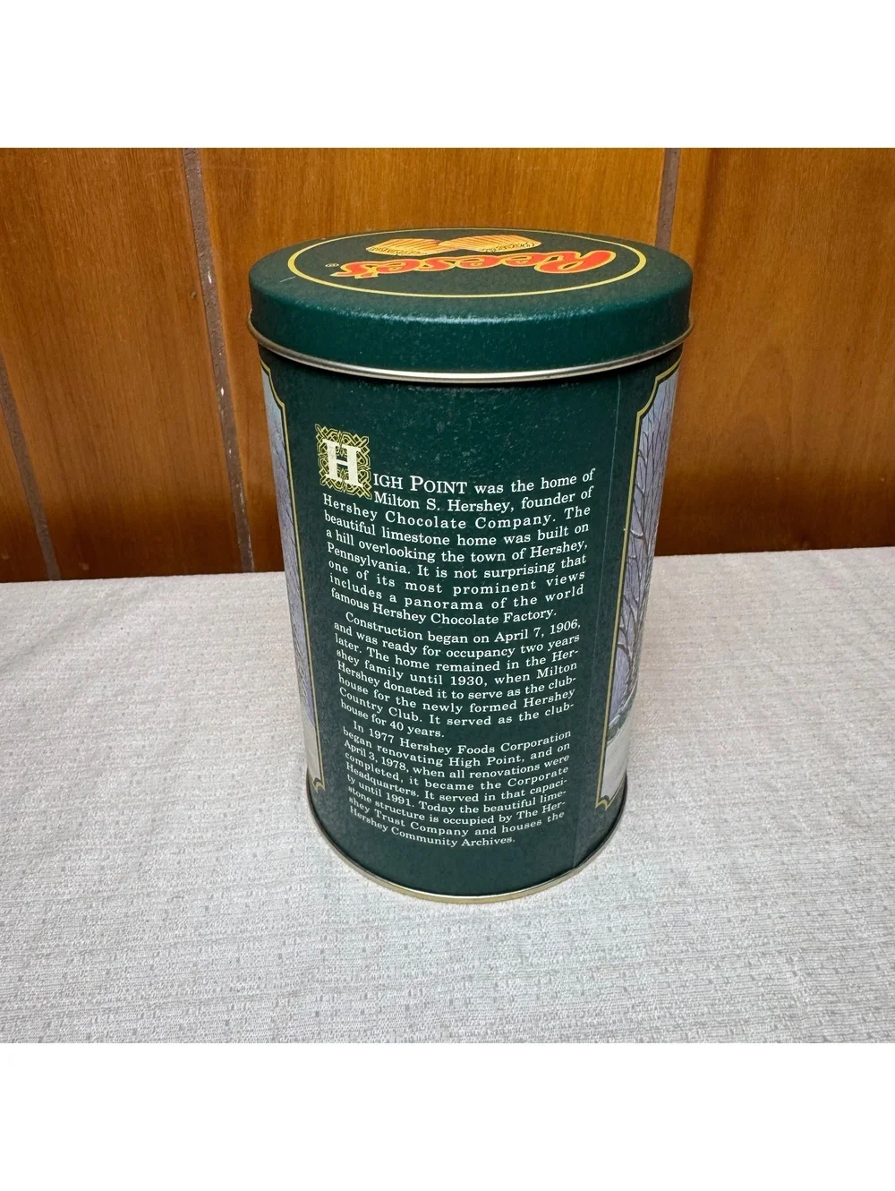 Vintage 1994 Hershey Hometown Series High Point Mansion Reese's Tin Canister #12